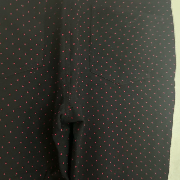 New Talbots Stretchy Black Red Dot Straight Leg Pants SZ 12 - Picture 7 of 11